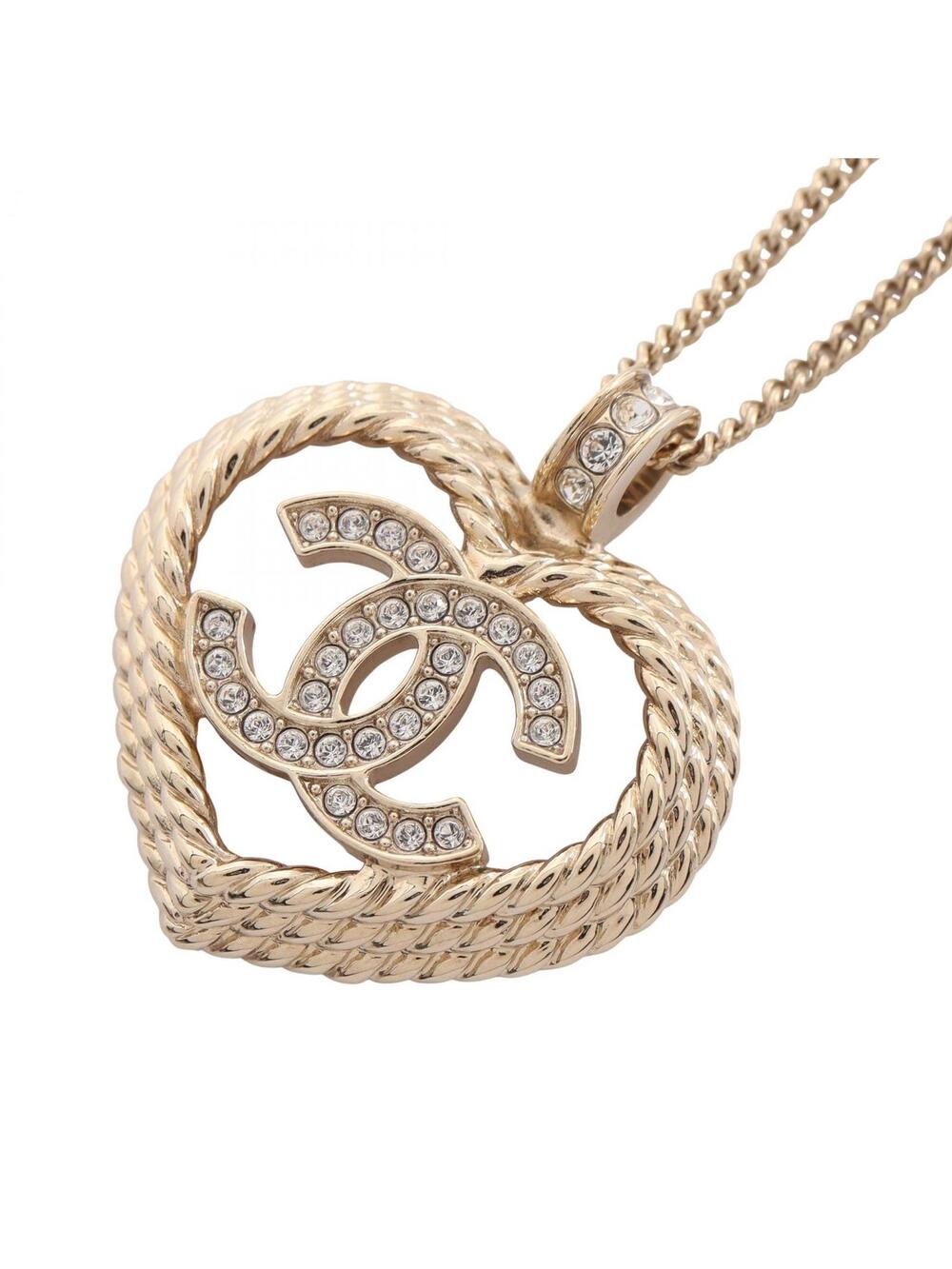 Chanel Coco Mark Heart Necklace Pendant #339376C10B